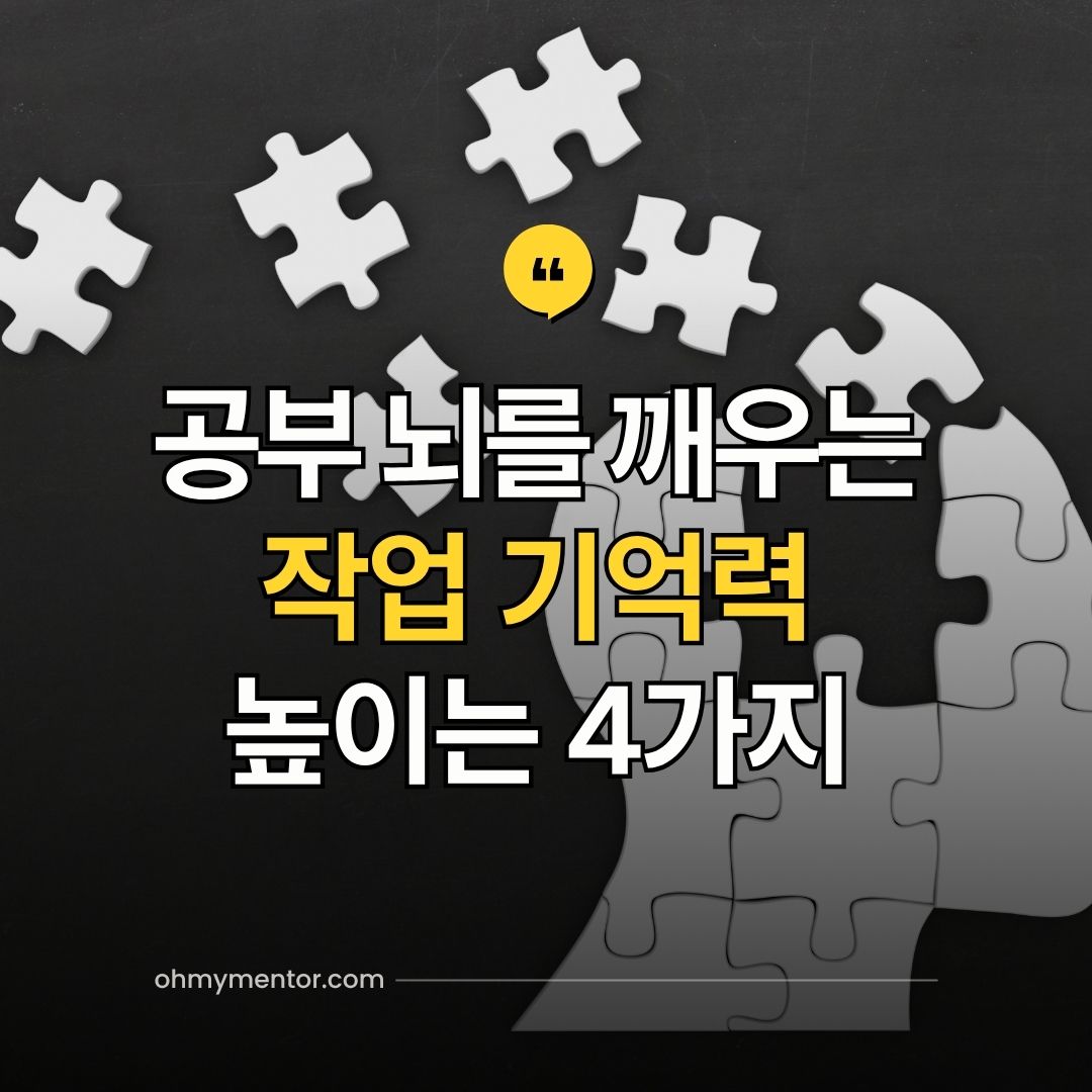공부 뇌를 깨우는 작업 기억력 높이는 4가지 방법
